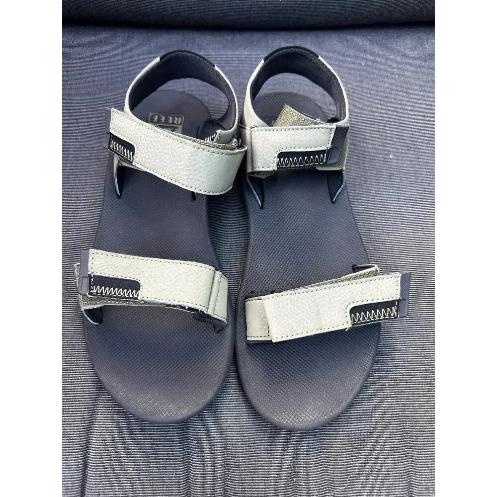 Reef Sandals Mens 10 Green Fanning Baja Straps Faux Leather Vegan